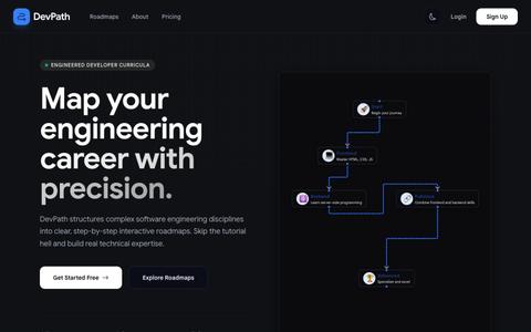 DevPath | Developer Roadmaps &amp; Learning Paths — screenshot