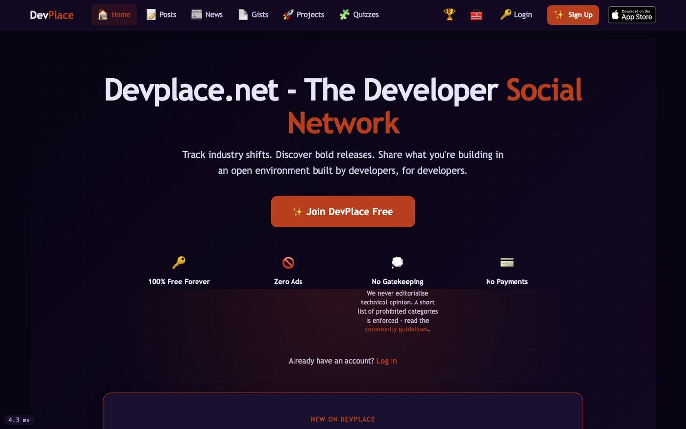 DevPlace - The Developer Social Network - DevPlace — screenshot