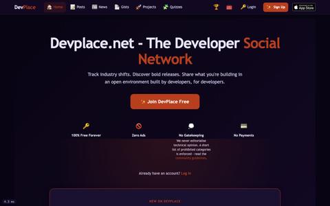 DevPlace - The Developer Social Network - DevPlace — screenshot