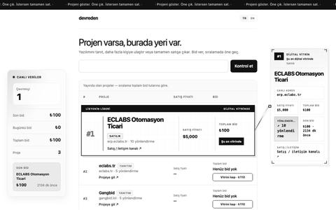 devreden — Proje tanıt ve satışa çıkar — screenshot