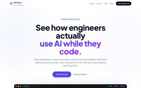 DevTrace — screenshot
