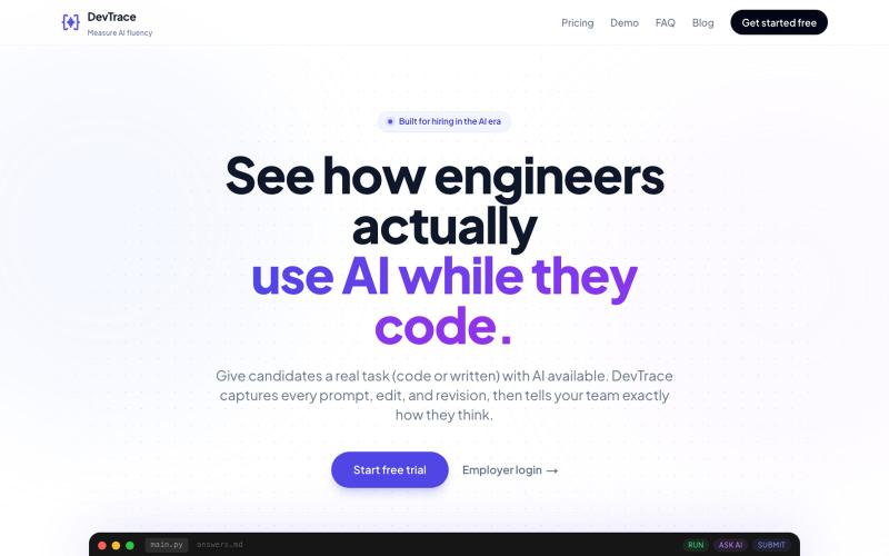 DevTrace — screenshot