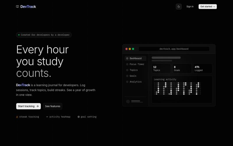 DevTrack — screenshot