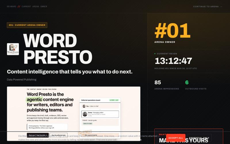 DevWars — battle for attention — screenshot