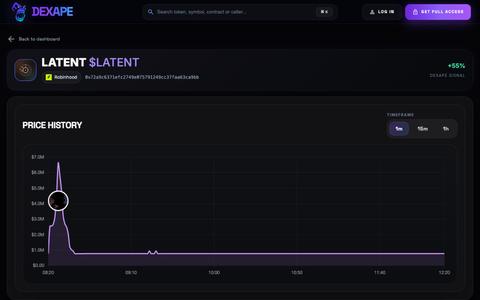 $LATENT • Dexape Token — screenshot