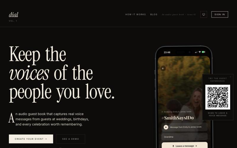 Dial — Audio Guest Book App for Weddings & Events — screenshot