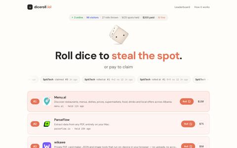 diceroll.lol — win the leaderboard — screenshot