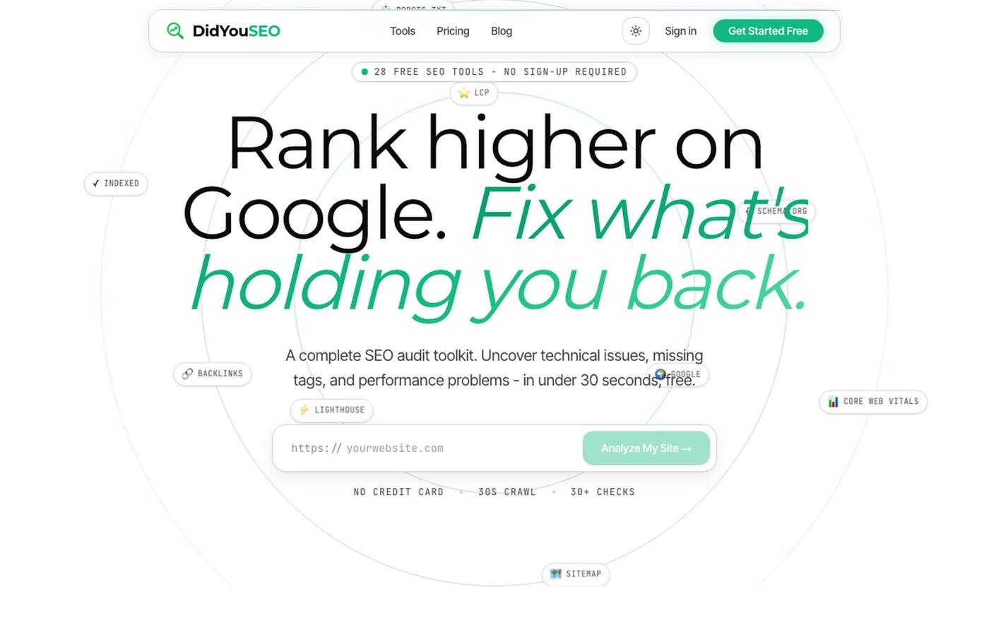 DidYouSEO - Rank on Google. Show Up in AI Search. — screenshot