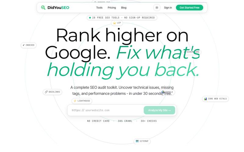 DidYouSEO - Rank on Google. Show Up in AI Search. — screenshot