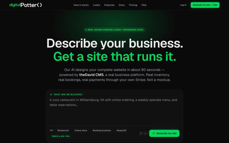 AI Website Builder by Digital Potter — a real business, online — screenshot