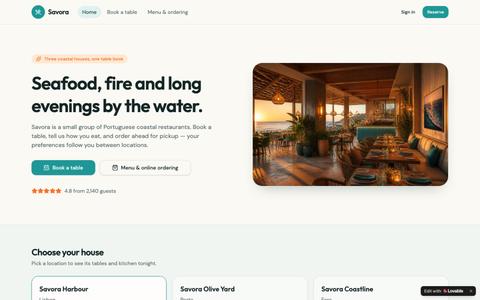 Savora — Coastal dining, booked in seconds — screenshot