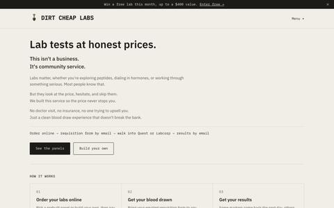 Dirt Cheap Labs, lab tests without a doctor — screenshot