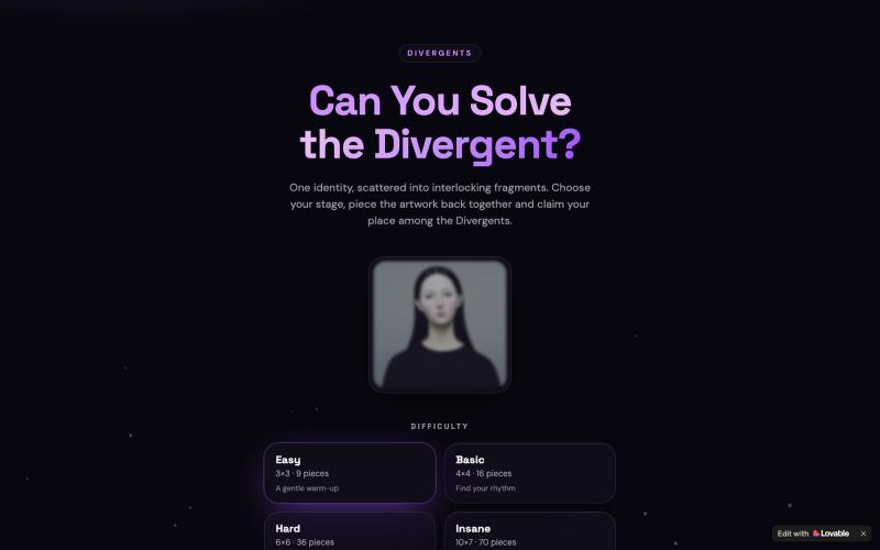 Can You Solve the Divergent? — Jigsaw Challenge — screenshot