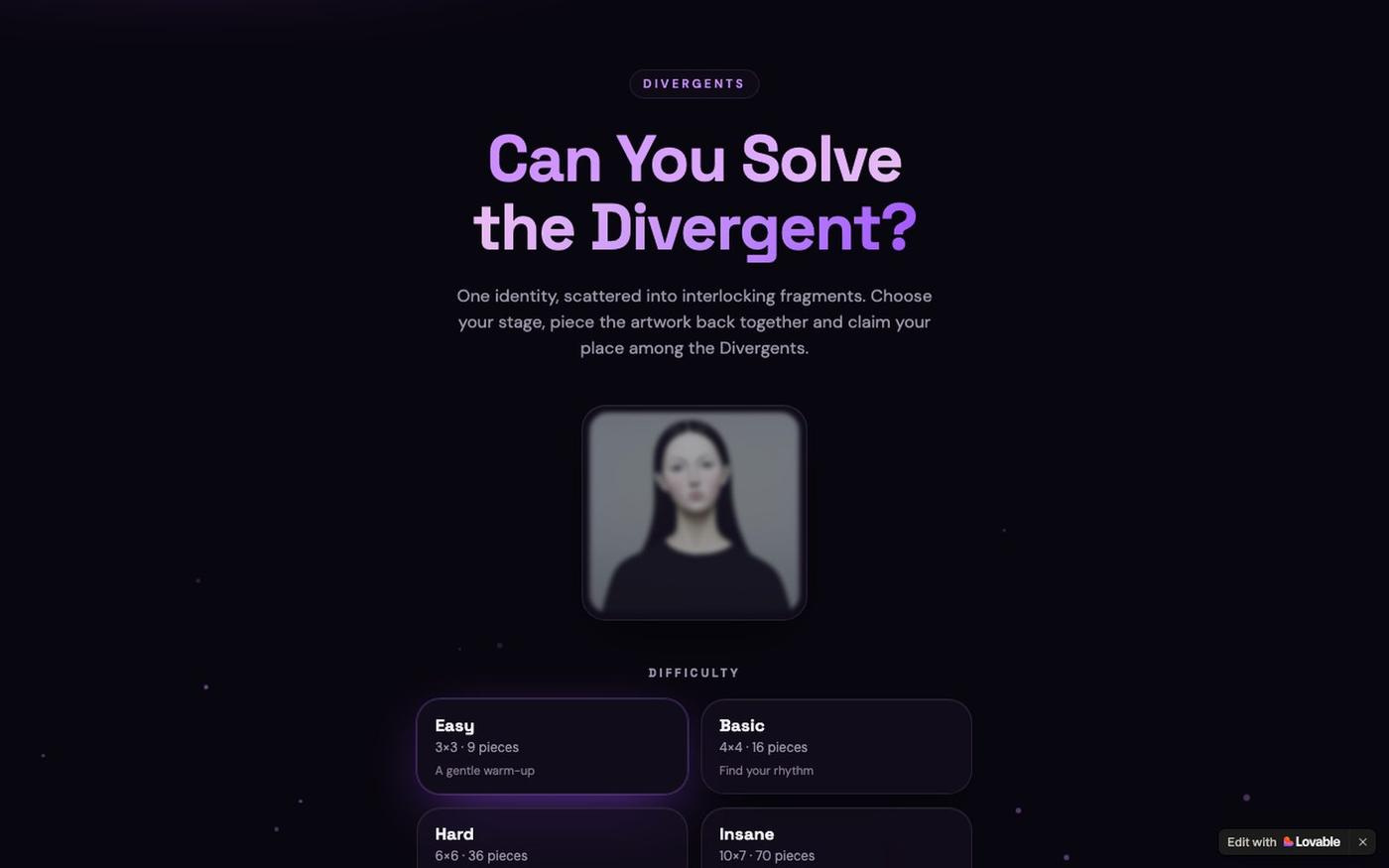 Can You Solve the Divergent? — Jigsaw Challenge — screenshot