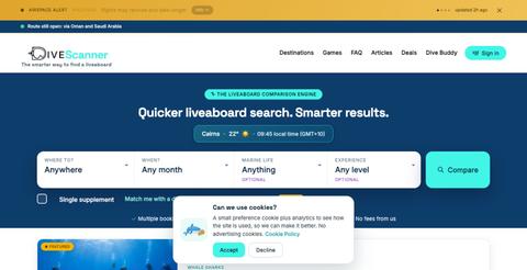 Liveaboard Diving: Compare Trips & Prices | DiveScanner — screenshot