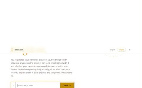 dmarc.quest — watch over your email domain — screenshot