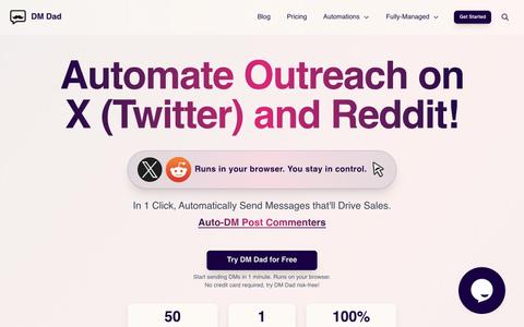 DM Dad - Outreach Tool Built for X (Twitter) and Reddit — screenshot