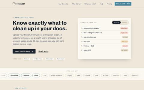 DocAudit — Know exactly what to clean up in your docs — screenshot