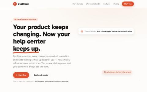DocCharm — The help center that keeps itself up to date — screenshot