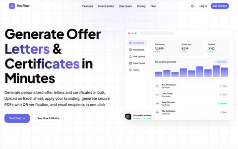 DocFlow — Generate Offer Letters & Certificates in Minutes — screenshot