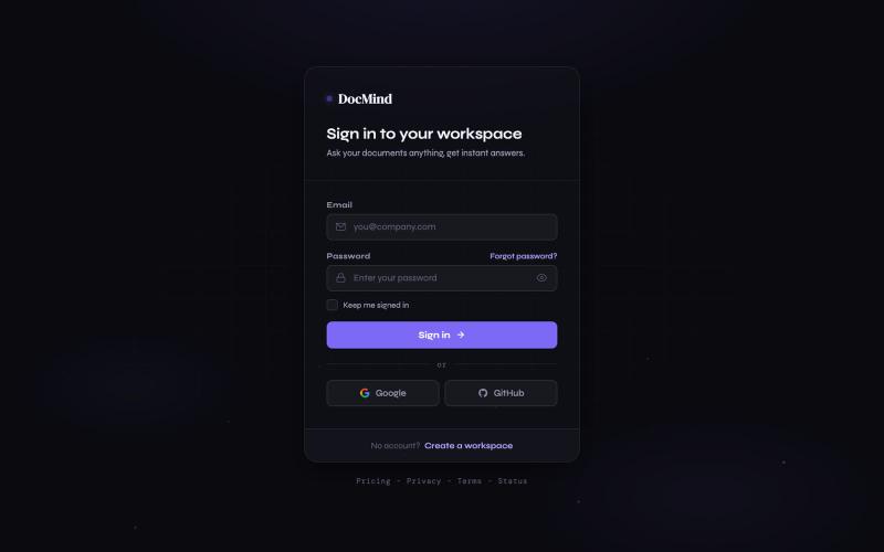 DocMind — AI Document Intelligence — screenshot