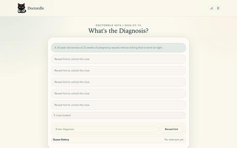Play Doctordle — Diagnose Today's Case | Free Medical Puzzle — screenshot
