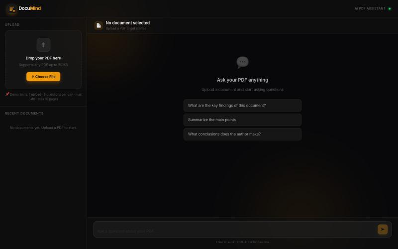 DocuMind — AI PDF Assistant — screenshot