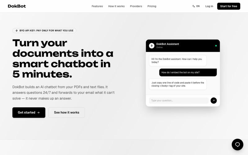 DokBot — Chatbot IA para tu sitio web — screenshot