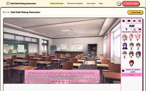 Doki Doki Dialog Generator: Create Custom DDLC Dialogue Scenes & Comics — screenshot