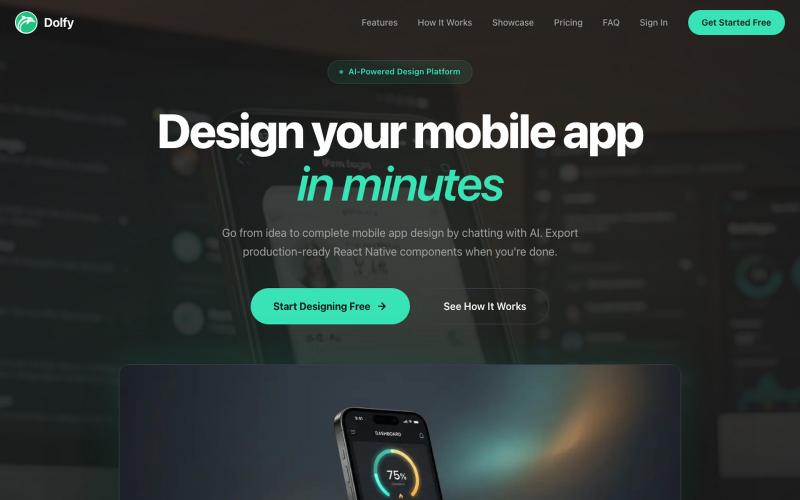 Dolfy | AI-Powered Mobile App Designer — screenshot