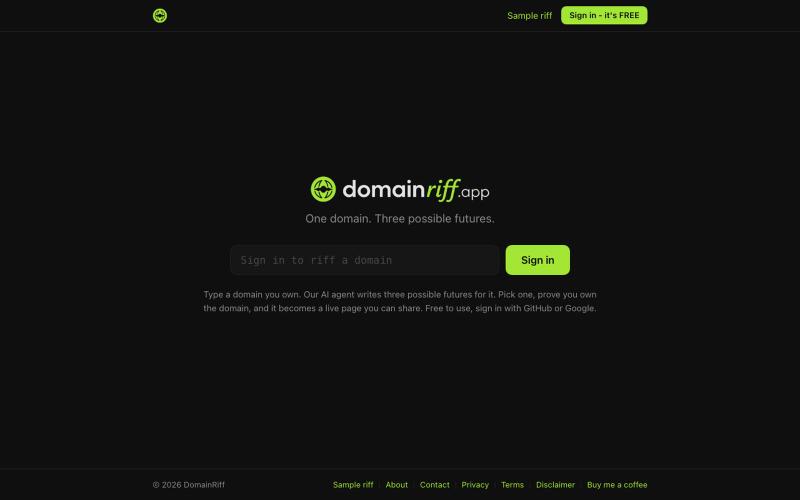 DomainRiff | What could your domain become? — screenshot