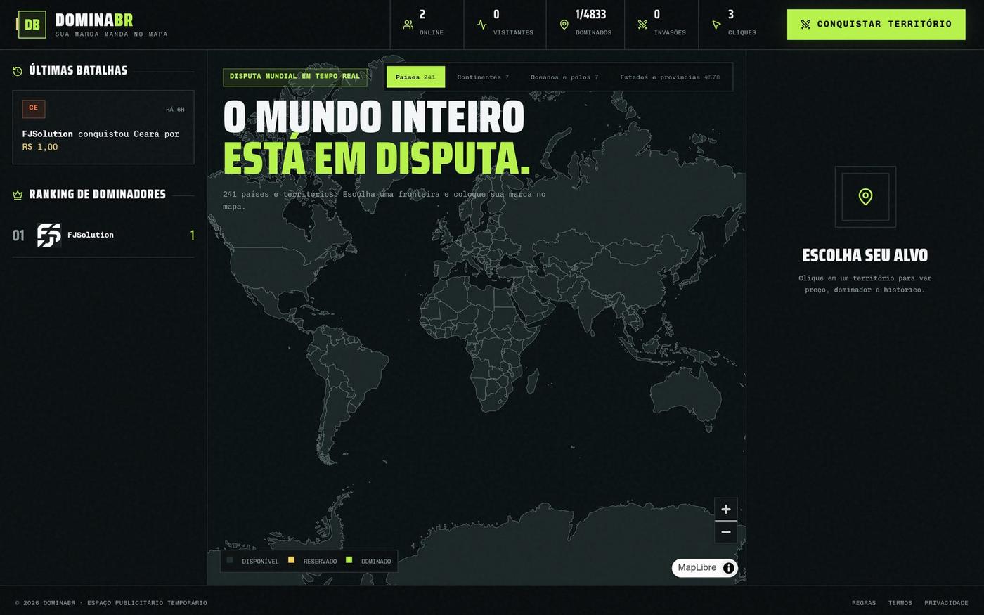 DominaBR | Sua marca manda no mapa — screenshot