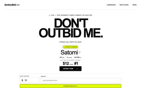don't outbid me — the internet's honest ad auction — screenshot