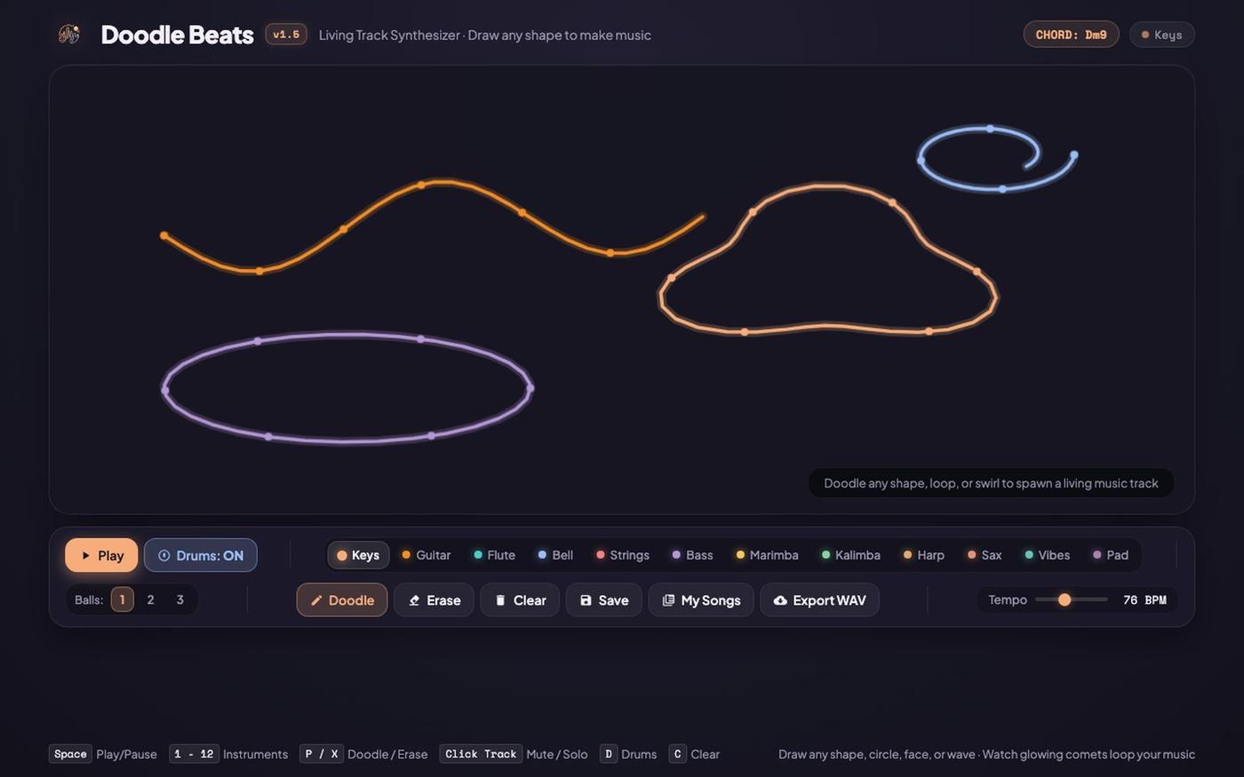 Doodle Beats — Living Track Lo-Fi Synthesizer — screenshot