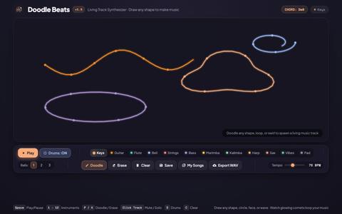 Doodle Beats — Living Track Lo-Fi Synthesizer — screenshot