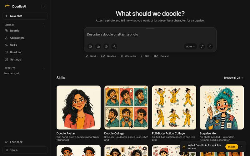 Doodle AI — AI Doodle Avatar Generator from Your Photo — screenshot