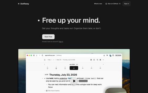 Dotflowy — free up your mind — screenshot