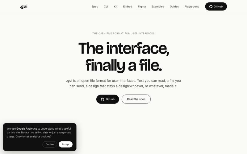 .gui:The open file format for user interfaces — screenshot