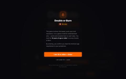 Double or Burn — Push Your Luck, Win $2,000/Month — screenshot