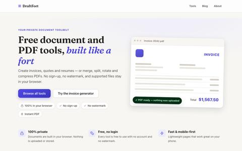 DraftFort — Your private fort for documents. — screenshot