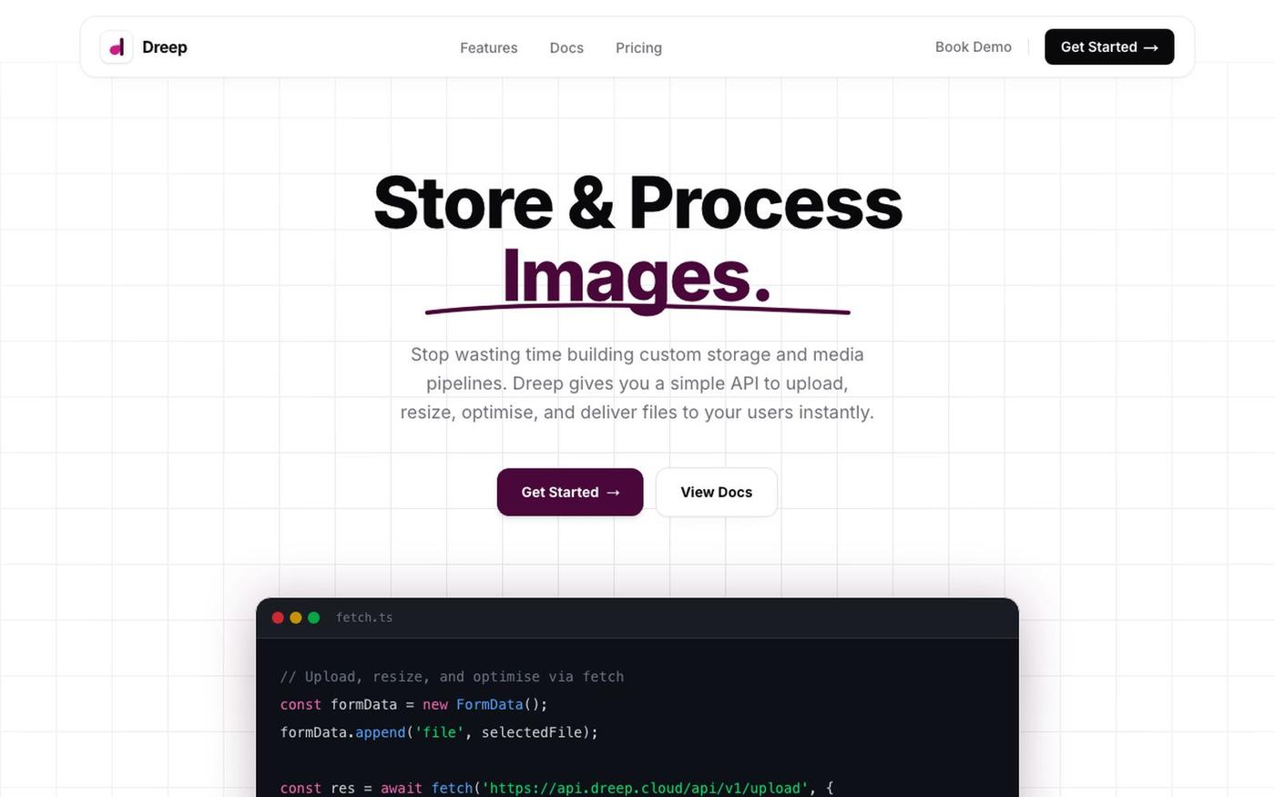 Dreep — Media Infrastructure, Simplified. — screenshot