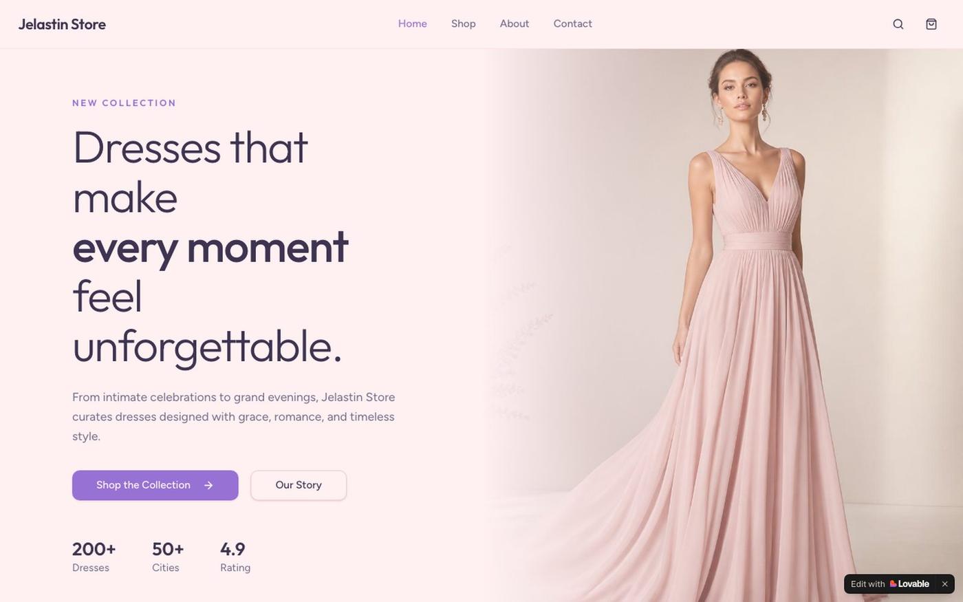 Jelastin Store | Elegant Dresses for Every Moment — screenshot