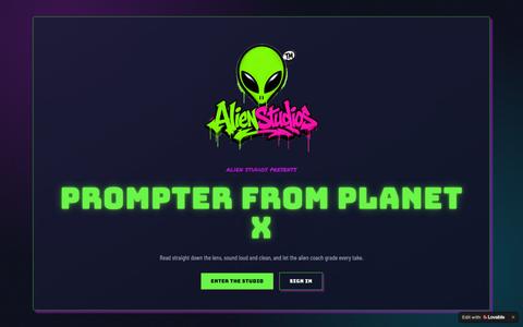 AlienStudios™ — Prompter From Planet X — screenshot