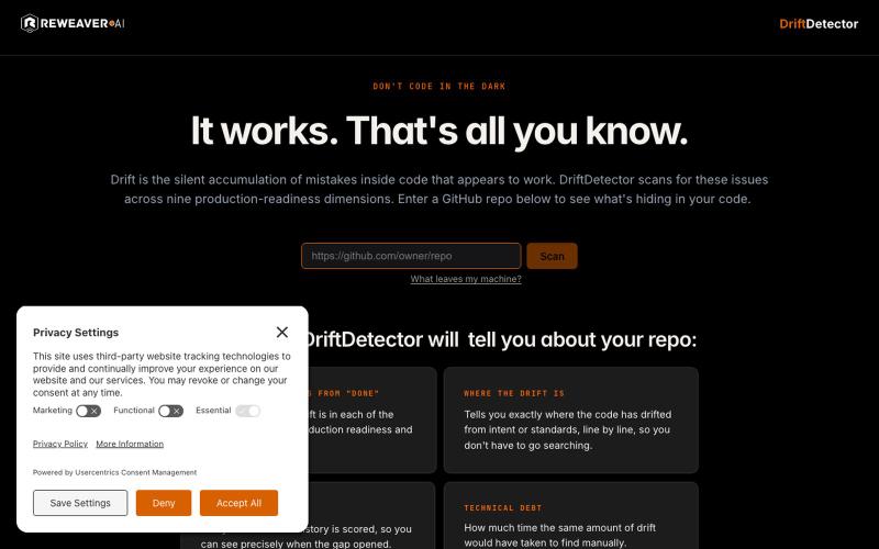 ReWeaver AI DriftDetector — screenshot