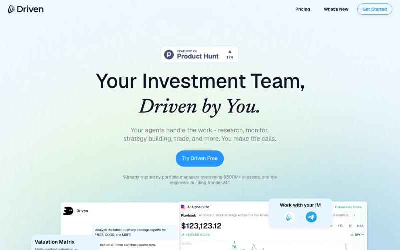 Driven — AI Investment Agent | Your Investment Team — screenshot