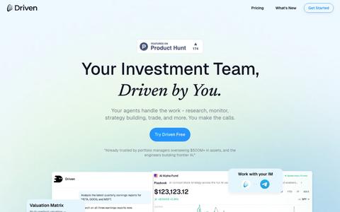 Driven — AI Investment Agent | Your Investment Team — screenshot