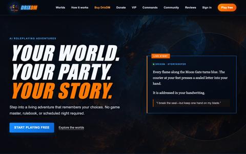 DrixDM | AI Roleplaying Adventures – Your world. Your party. Your story. — screenshot