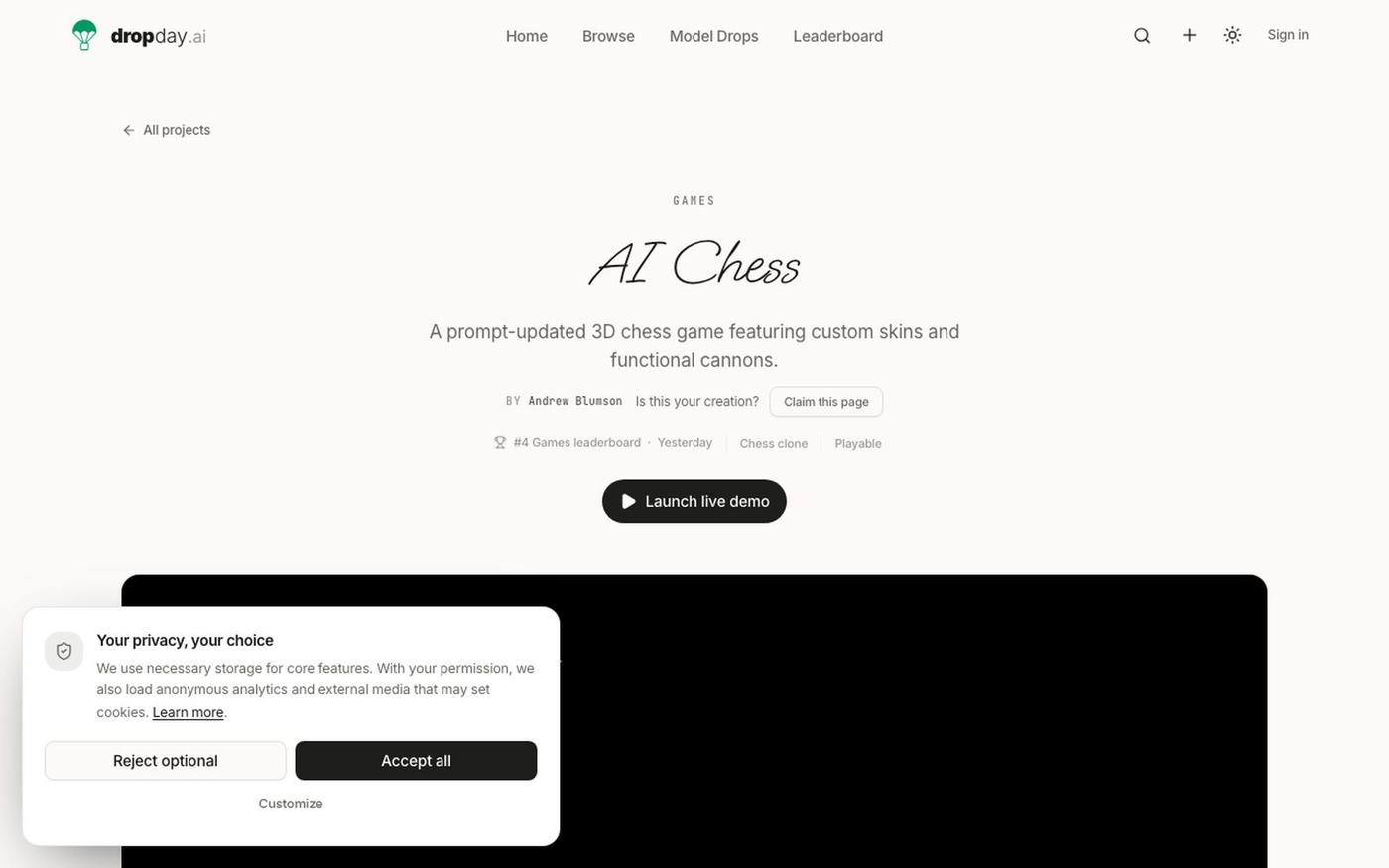 AI Chess — Dropday.ai — screenshot