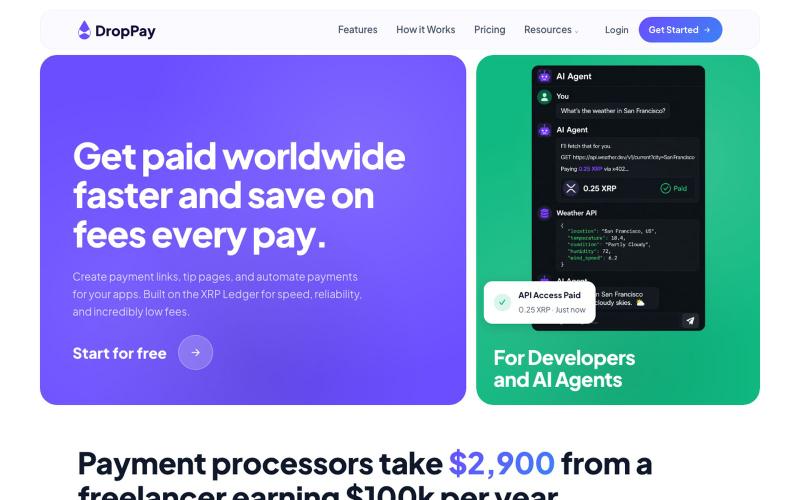 DropPay - Get Paid Worldwide with XRP Payments — screenshot