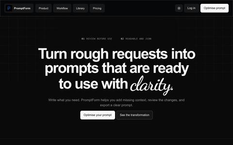 PromptForm — Clear prompts, ready to use — screenshot